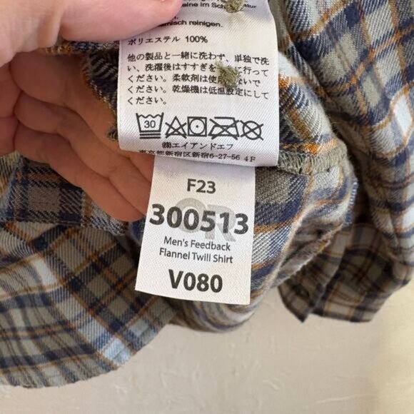 Outdoor Research Mens Size M Feedback Flannel Twill Shirt Plaid UPF 50 Gorpcore - Picture 9 of 11